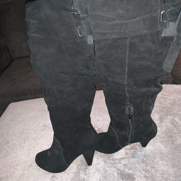 Naughty Monkey tall black suede boots. - Picture 4 of 8